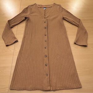 Old Navy Women’s Ribbed Knit Long Sleeve Button Front Dress Size Medium